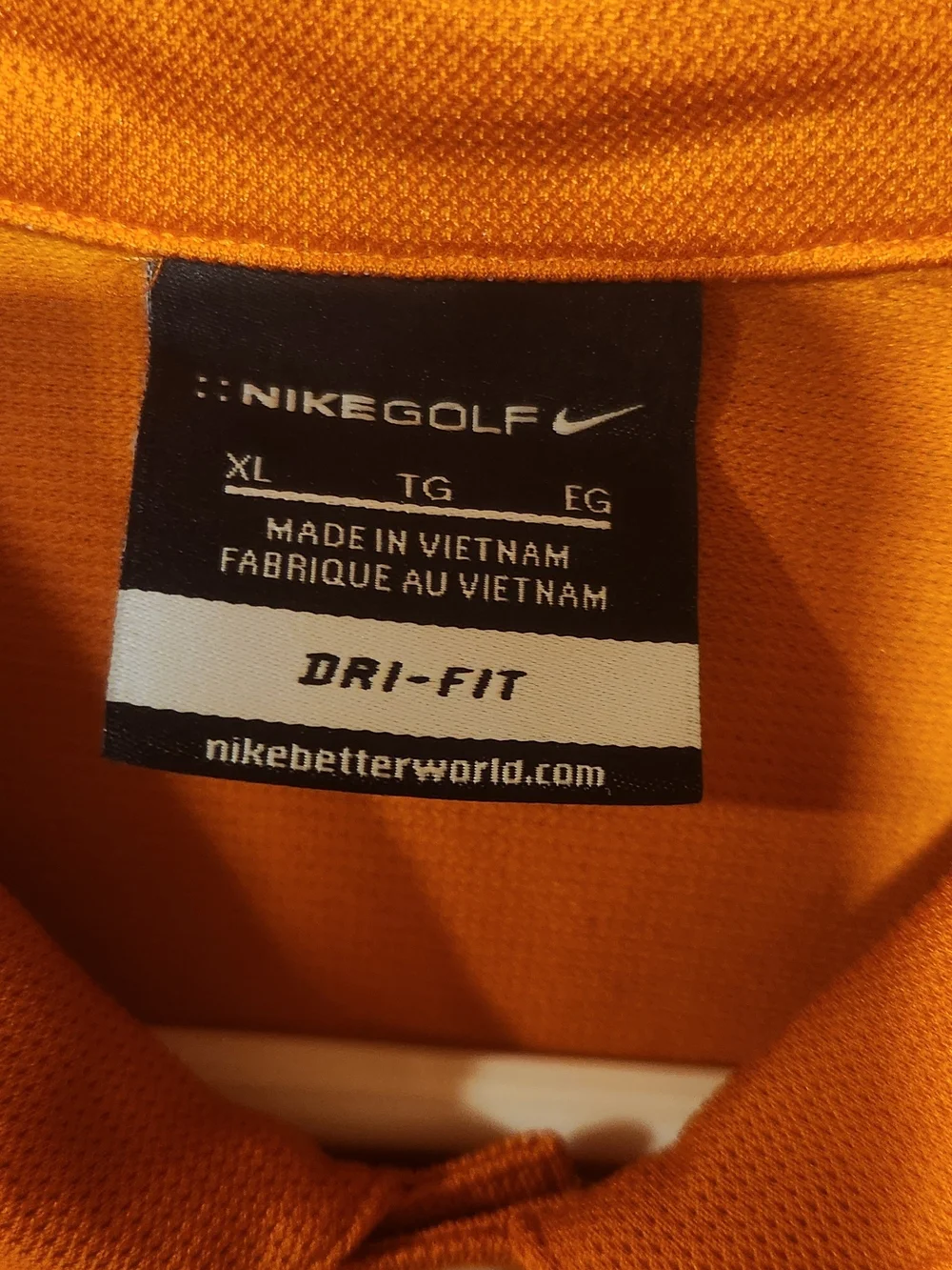 Nike Men's Orange Short-Sleeve Polo with Subtle Chest Logo